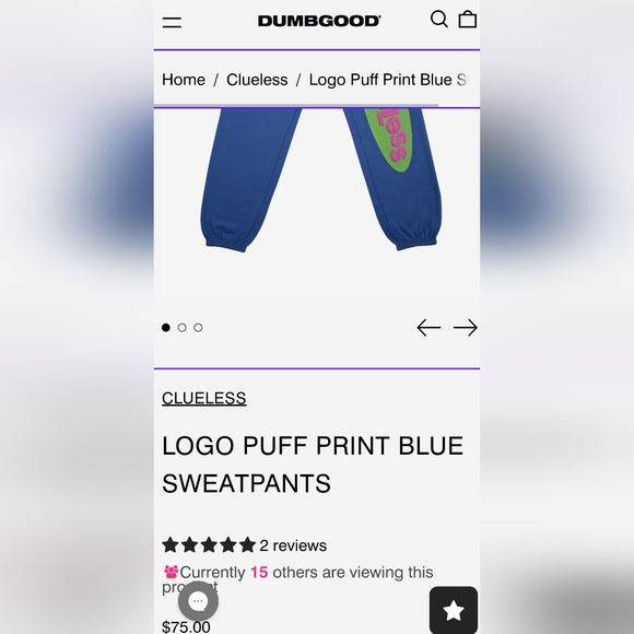 Clueless puff print sweats - Picture 2 of 5